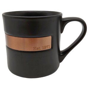 Starbucks Minimalist Coffee Mug, 14oz Large Matte Black Copper Metallic est 1971